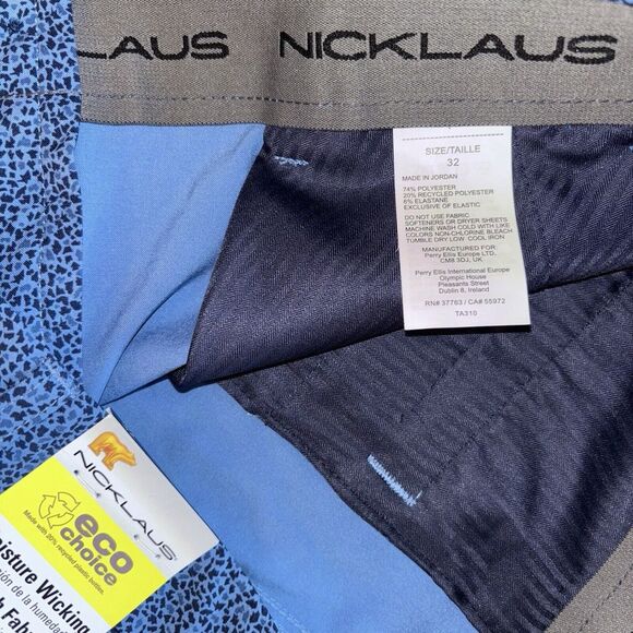 NWT Jack Nicklaus Golf Chino 9" Shorts Men's 32 Stretch UPF 50 Navy Blue Speckle - Picture 5 of 5